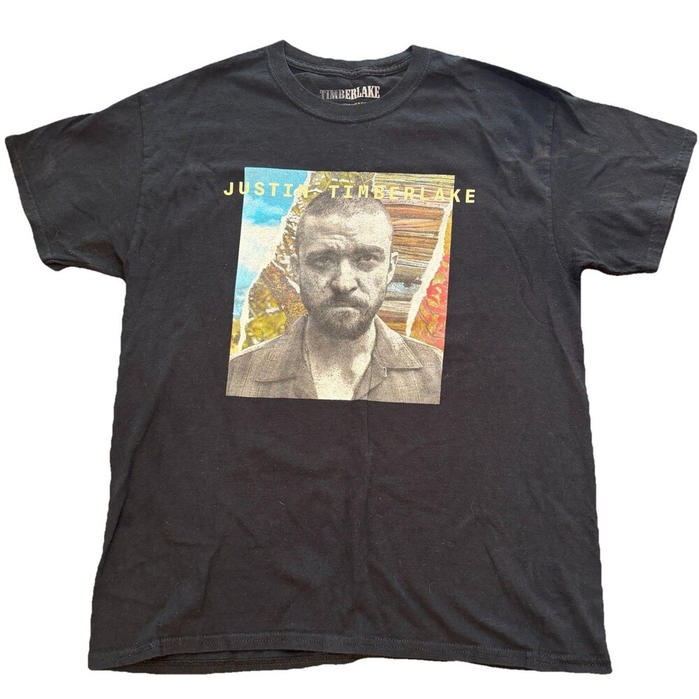Justin Timberlake Man Of The Woods Tour Concert Tee T-Shirt Size L Black